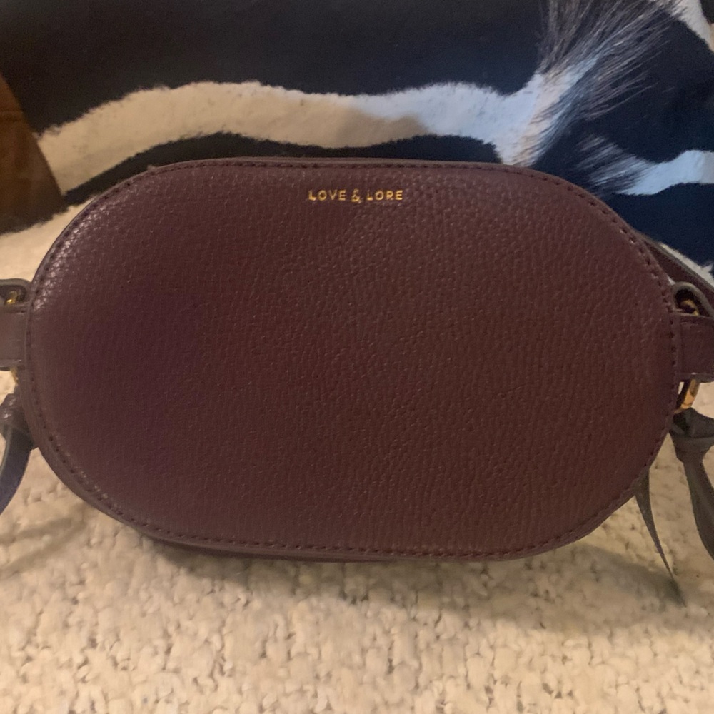 New plum purple leather love &lore purse